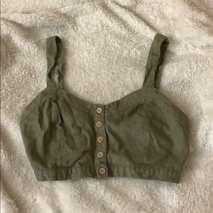 Button down crop tank